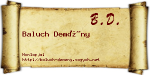 Baluch Demény névjegykártya